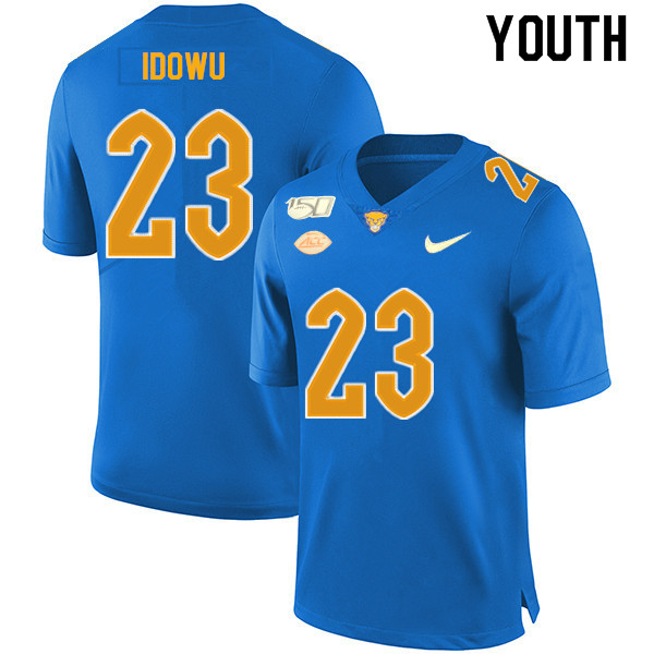 2019 Youth #23 Oluwaseun Idowu Pitt Panthers College Football Jerseys Sale-Royal